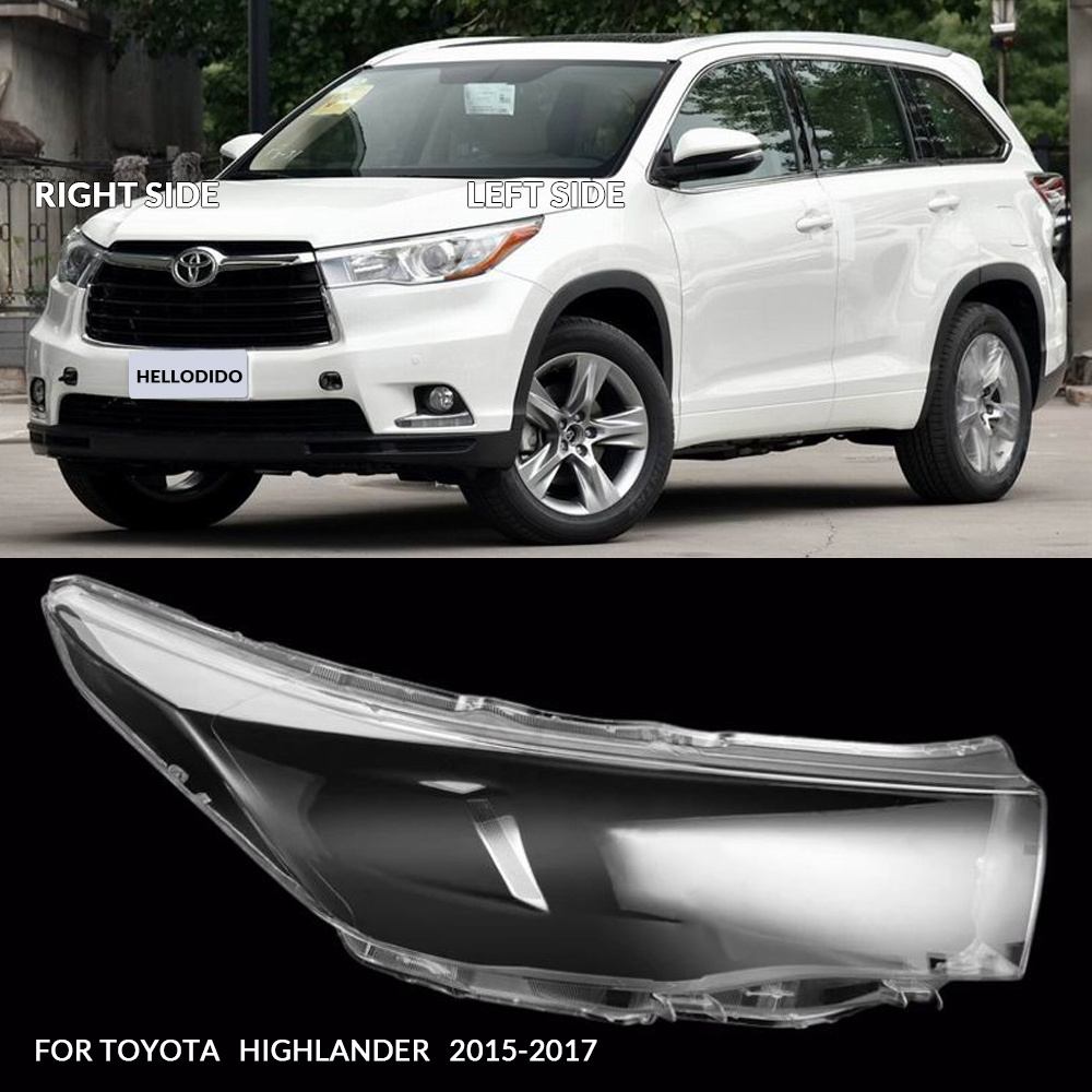 plastic cover headlights and 2017 year highlander car together