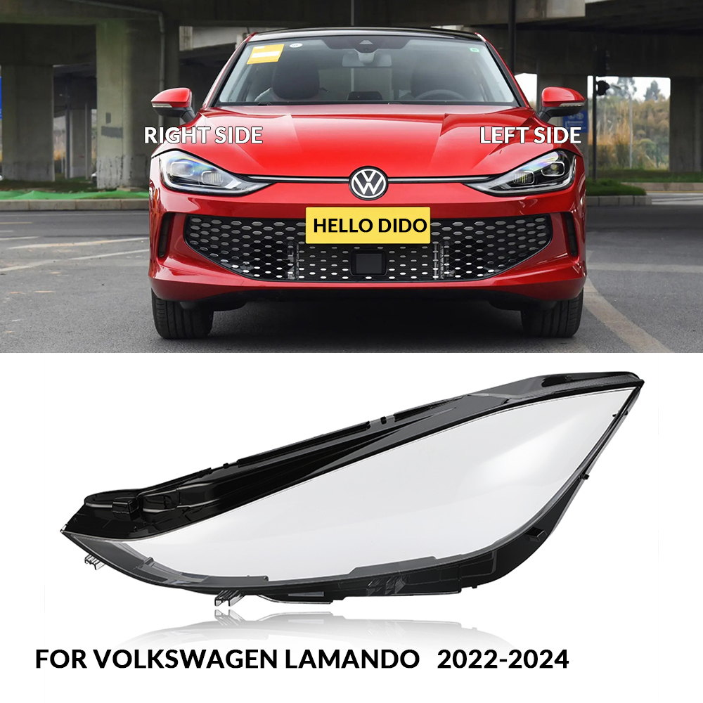 2023 Year Volkswagen Lamando Headlight Lens Cover has been installed on a car.