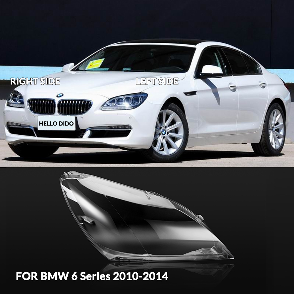 the actual photo of headlight cover's installation for the BMW 6 Series made in 2014 year